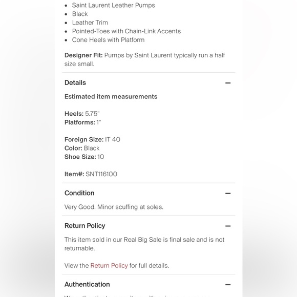 YSL Saint Laurent Black Platform Chain Heel Pumps - Picture 8 of 8